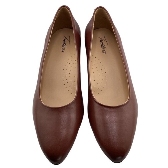 Trotters Womens  Jewel Low‎ Heel Pumps Size 7 N 7N Brown Toffee Leather - Picture 1 of 8